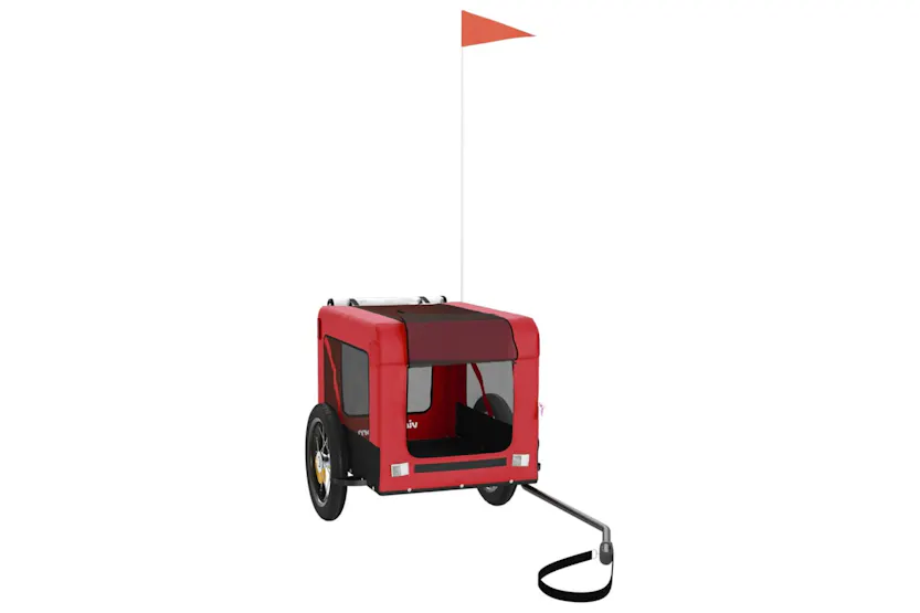 vidaXL 93908 Pet Bike Trailer Red And Black Oxford Fabric&iron vidaXL 93908 Pet Bike Trailer Red And Black Oxford Fabric&iron