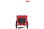 vidaXL 93915 Pet Bike Trailer Red And Black Oxford Fabric&iron vidaXL 93915 Pet Bike Trailer Red And Black Oxford Fabric&iron