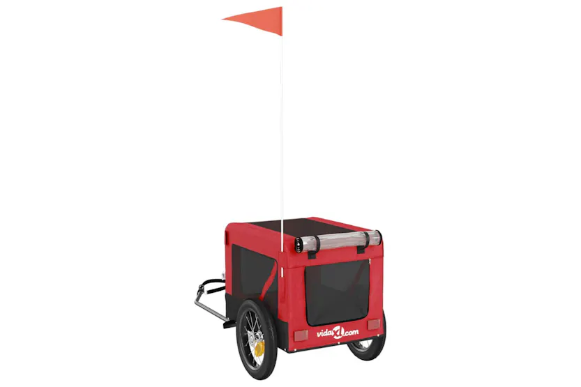 vidaXL 93908 Pet Bike Trailer Red And Black Oxford Fabric&iron vidaXL 93908 Pet Bike Trailer Red And Black Oxford Fabric&iron