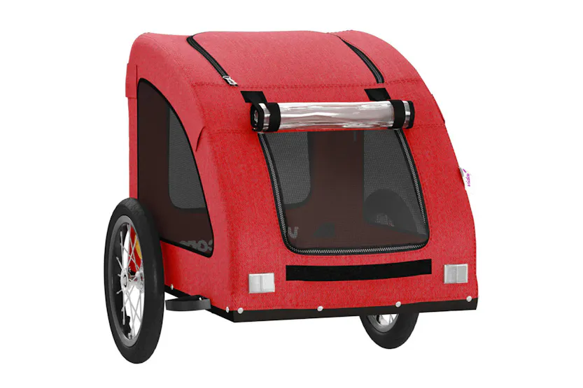 vidaXL 93957 Pet Bike Trailer Red Oxford Fabric And Iron vidaXL 93957 Pet Bike Trailer Red Oxford Fabric And Iron