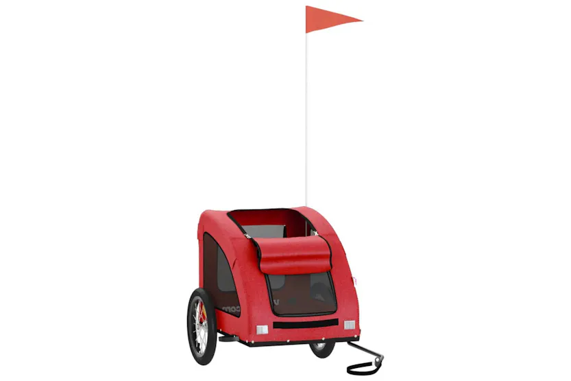 vidaXL 93957 Pet Bike Trailer Red Oxford Fabric And Iron vidaXL 93957 Pet Bike Trailer Red Oxford Fabric And Iron