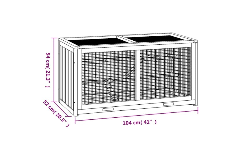 vidaXL 172380 Hamster Cage 104x52x54cm Solid Wood Fir vidaXL 172380 Hamster Cage 104x52x54cm Solid Wood Fir
