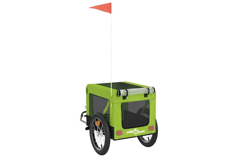 vidaXL 93920 Pet Bike Trailer Green And Black Oxford Fabric And Iron vidaXL 93920 Pet Bike Trailer Green And Black Oxford Fabric And Iron