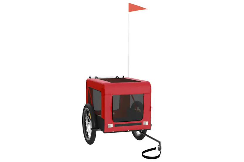 vidaXL 93915 Pet Bike Trailer Red And Black Oxford Fabric&iron vidaXL 93915 Pet Bike Trailer Red And Black Oxford Fabric&iron