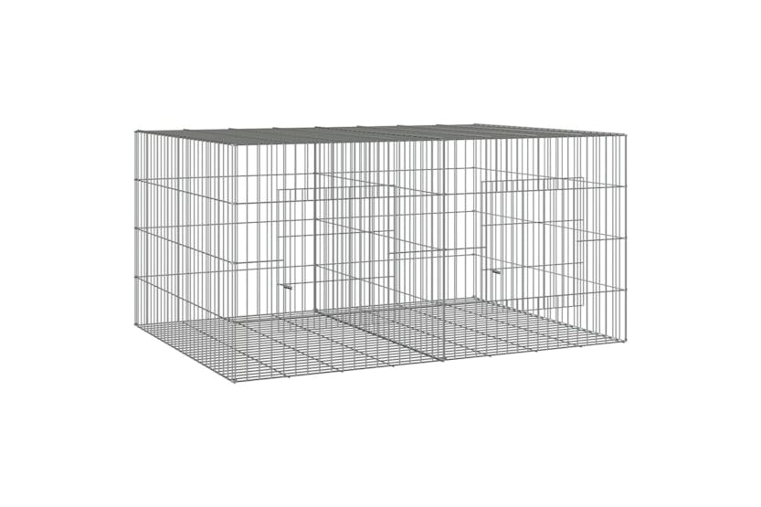 vidaXL 171568 2-panel Rabbit Cage 110x79x54cm Galvanised Iron vidaXL 171568 2-panel Rabbit Cage 110x79x54cm Galvanised Iron