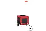 vidaXL 93908 Pet Bike Trailer Red And Black Oxford Fabric&iron vidaXL 93908 Pet Bike Trailer Red And Black Oxford Fabric&iron