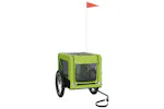 vidaXL 93920 Pet Bike Trailer Green And Black Oxford Fabric And Iron vidaXL 93920 Pet Bike Trailer Green And Black Oxford Fabric And Iron