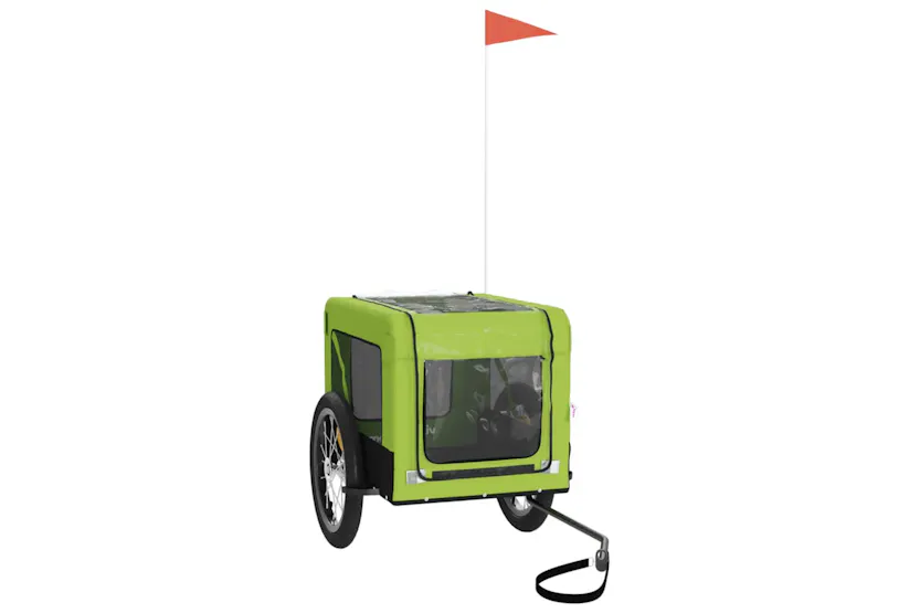 vidaXL 93920 Pet Bike Trailer Green And Black Oxford Fabric And Iron vidaXL 93920 Pet Bike Trailer Green And Black Oxford Fabric And Iron