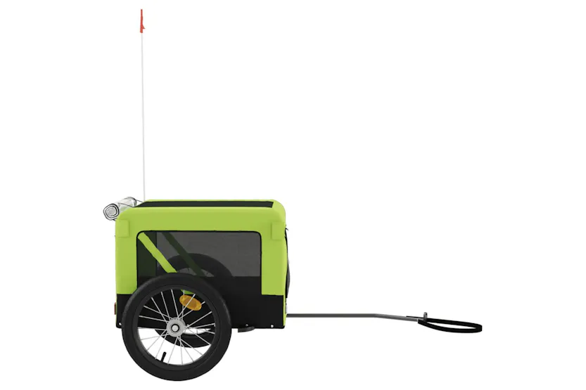 vidaXL 93920 Pet Bike Trailer Green And Black Oxford Fabric And Iron vidaXL 93920 Pet Bike Trailer Green And Black Oxford Fabric And Iron