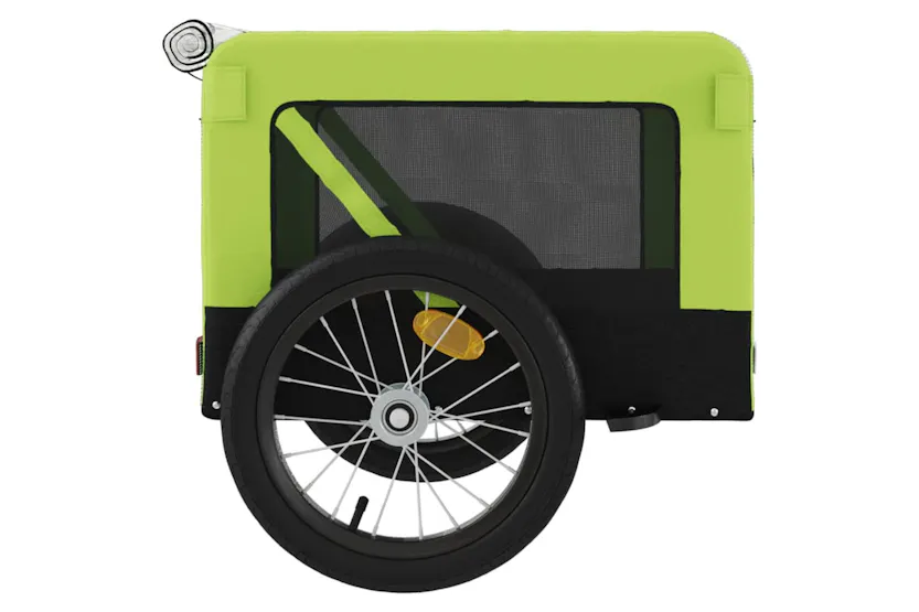 vidaXL 93920 Pet Bike Trailer Green And Black Oxford Fabric And Iron vidaXL 93920 Pet Bike Trailer Green And Black Oxford Fabric And Iron