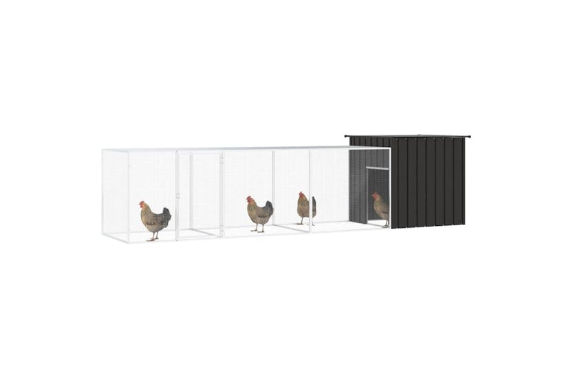 vidaXL 3106453 Chicken Cage Anthracite 400x91x100cm Galvanised Steel vidaXL 3106453 Chicken Cage Anthracite 400x91x100cm Galvanised Steel