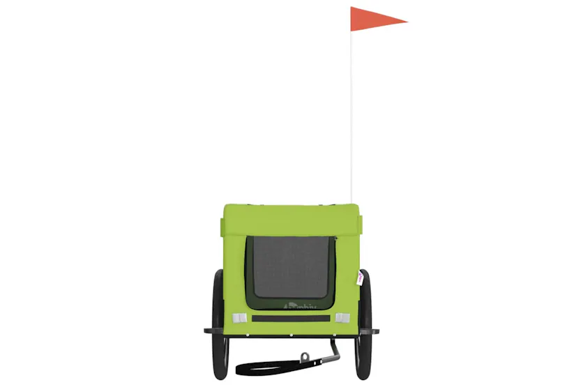 vidaXL 93920 Pet Bike Trailer Green And Black Oxford Fabric And Iron vidaXL 93920 Pet Bike Trailer Green And Black Oxford Fabric And Iron