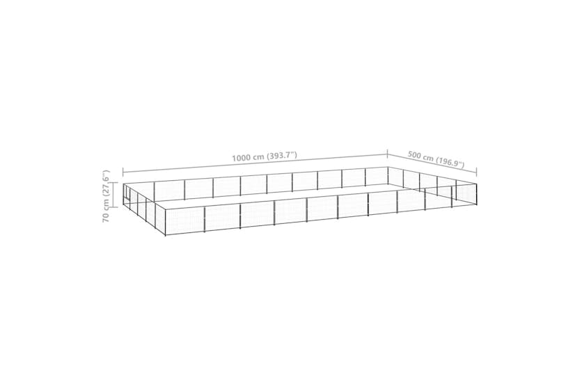 vidaXL 3082162 Dog Kennel Black 50 M2 Steel vidaXL 3082162 Dog Kennel Black 50 M2 Steel