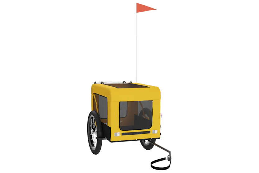 vidaXL 93917 Pet Bike Trailer Yellow And Black Oxford Fabric&iron vidaXL 93917 Pet Bike Trailer Yellow And Black Oxford Fabric&iron