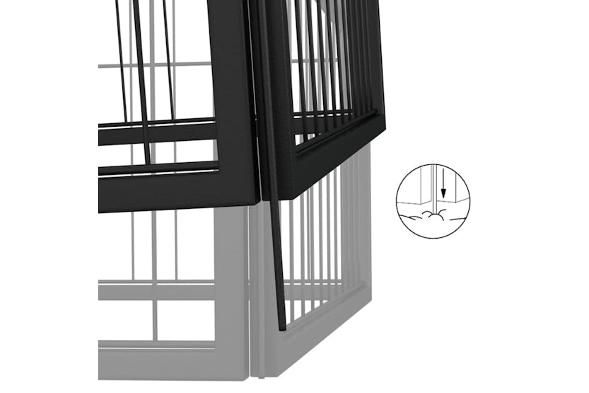 vidaXL 3115982 32-panel Dog Playpen Black 100x50cm Powder-coated Steel vidaXL 3115982 32-panel Dog Playpen Black 100x50cm Powder-coated Steel