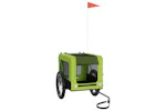 vidaXL 93920 Pet Bike Trailer Green And Black Oxford Fabric And Iron vidaXL 93920 Pet Bike Trailer Green And Black Oxford Fabric And Iron