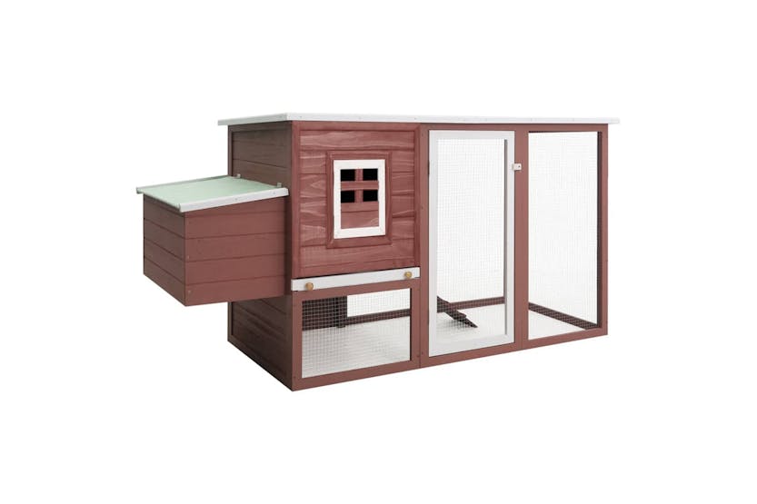 vidaXL 170847 Outdoor Chicken Cage Hen House With 1 Egg Cage Brown Wood vidaXL 170847 Outdoor Chicken Cage Hen House With 1 Egg Cage Brown Wood