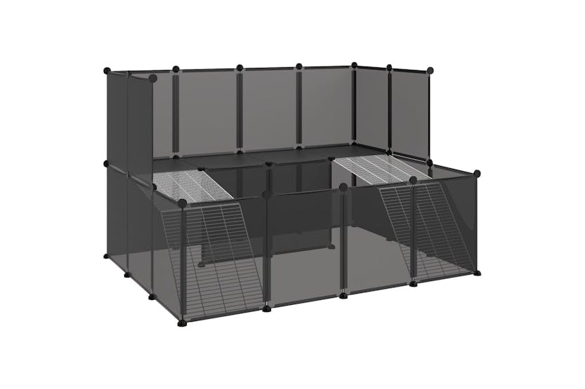 vidaXL 340569 Small Animal Cage Black 143x107x93cm Pp And Steel vidaXL 340569 Small Animal Cage Black 143x107x93cm Pp And Steel