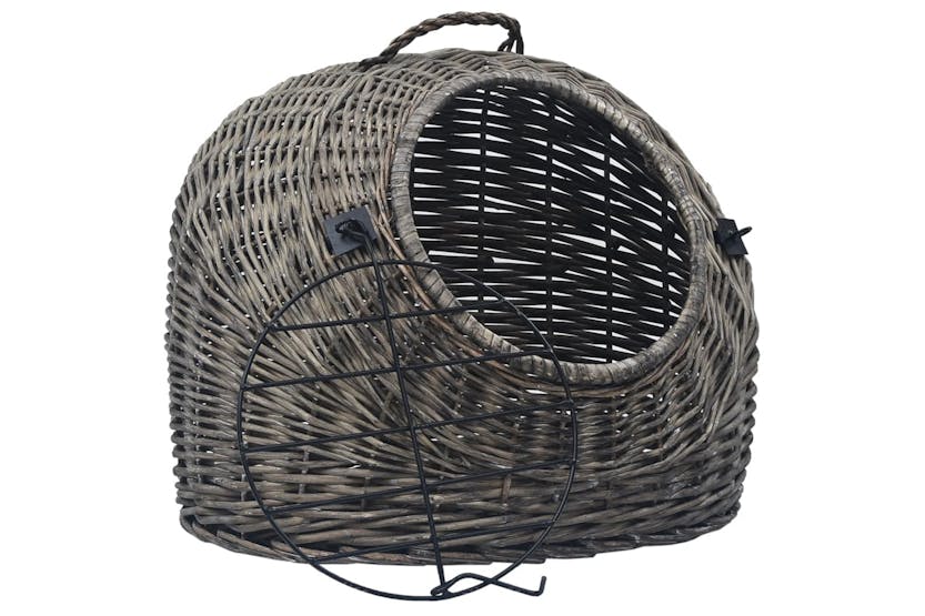vidaXL 170905 Cat Transporter Grey 50x42x40cm Natural Willow vidaXL 170905 Cat Transporter Grey 50x42x40cm Natural Willow