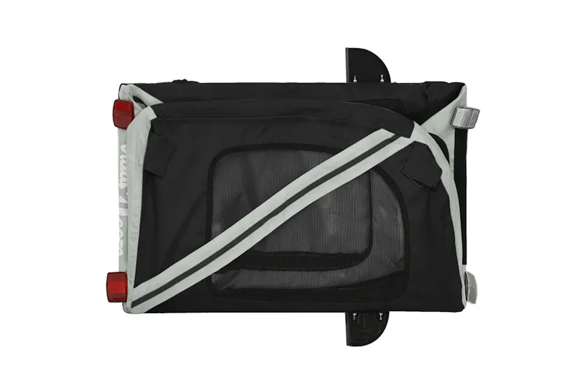 vidaXL 93867 Pet Bike Trailer Grey And Black Oxford Fabric And Iron vidaXL 93867 Pet Bike Trailer Grey And Black Oxford Fabric And Iron