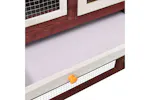 vidaXL 170870 Rabbit Hutch Mocha And White 140x63x120cm Solid Firwood vidaXL 170870 Rabbit Hutch Mocha And White 140x63x120cm Solid Firwood