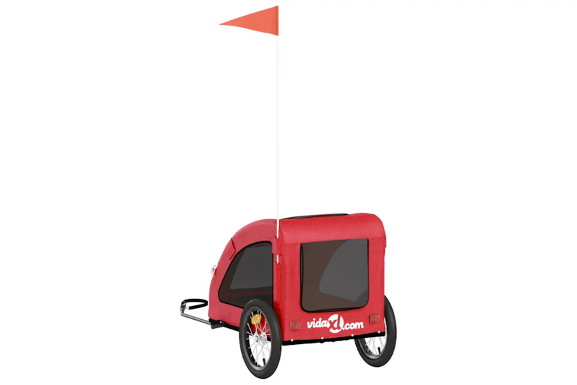 vidaXL 93957 Pet Bike Trailer Red Oxford Fabric And Iron vidaXL 93957 Pet Bike Trailer Red Oxford Fabric And Iron
