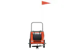vidaXL 93886 Pet Bike Trailer Orange And Black Oxford Fabric And Iron vidaXL 93886 Pet Bike Trailer Orange And Black Oxford Fabric And Iron