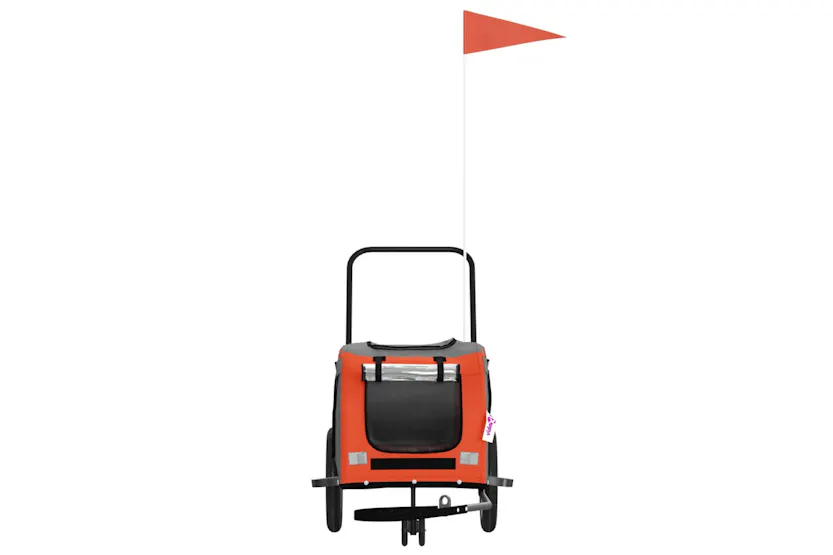 vidaXL 93886 Pet Bike Trailer Orange And Black Oxford Fabric And Iron vidaXL 93886 Pet Bike Trailer Orange And Black Oxford Fabric And Iron