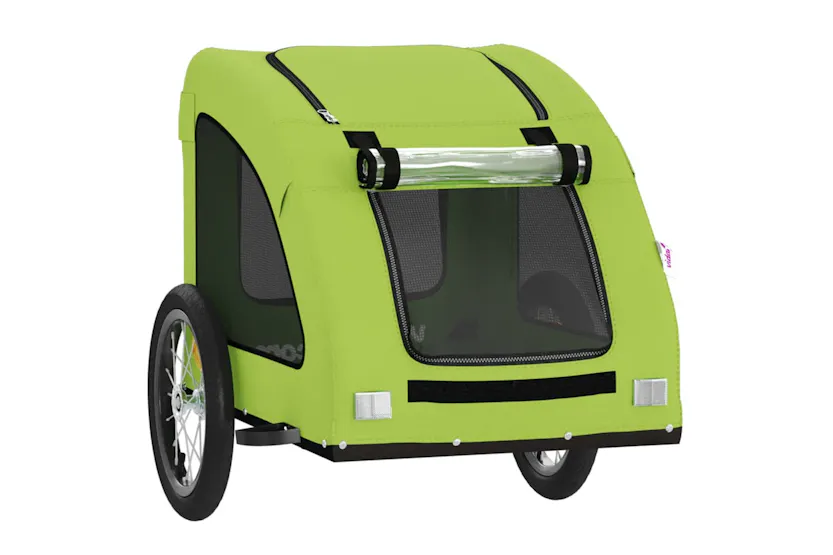 vidaXL 93962 Pet Bike Trailer Green Oxford Fabric And Iron vidaXL 93962 Pet Bike Trailer Green Oxford Fabric And Iron