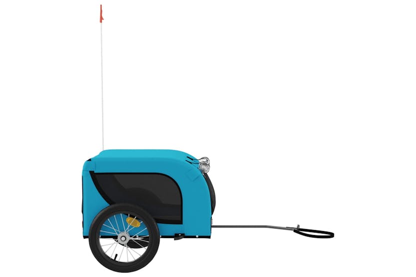 vidaXL 94002 Pet Bike Trailer Blue And Black Oxford Fabric And Iron vidaXL 94002 Pet Bike Trailer Blue And Black Oxford Fabric And Iron