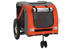 vidaXL 93886 Pet Bike Trailer Orange And Black Oxford Fabric And Iron vidaXL 93886 Pet Bike Trailer Orange And Black Oxford Fabric And Iron