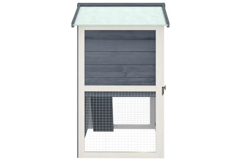 vidaXL 170837 Outdoor Rabbit Hutch 3 Doors Grey Wood vidaXL 170837 Outdoor Rabbit Hutch 3 Doors Grey Wood