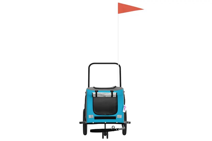 vidaXL 93890 Pet Bike Trailer Blue And Black Oxford Fabric And Iron vidaXL 93890 Pet Bike Trailer Blue And Black Oxford Fabric And Iron