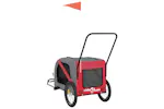 vidaXL 93901 Pet Bike Trailer Red And Grey Oxford Fabric And Iron vidaXL 93901 Pet Bike Trailer Red And Grey Oxford Fabric And Iron