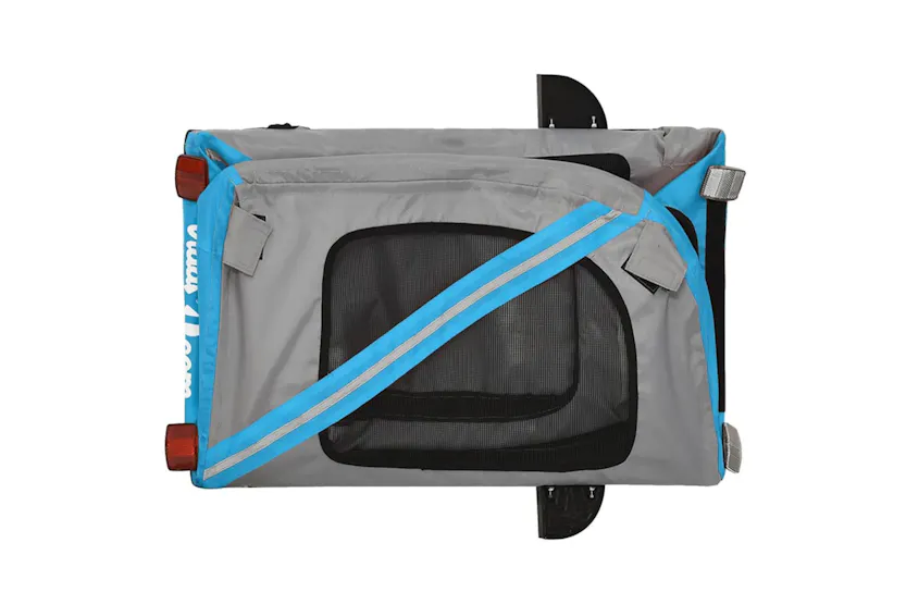 vidaXL 93890 Pet Bike Trailer Blue And Black Oxford Fabric And Iron vidaXL 93890 Pet Bike Trailer Blue And Black Oxford Fabric And Iron