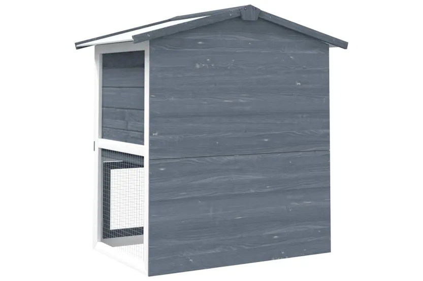 vidaXL 170837 Outdoor Rabbit Hutch 3 Doors Grey Wood vidaXL 170837 Outdoor Rabbit Hutch 3 Doors Grey Wood