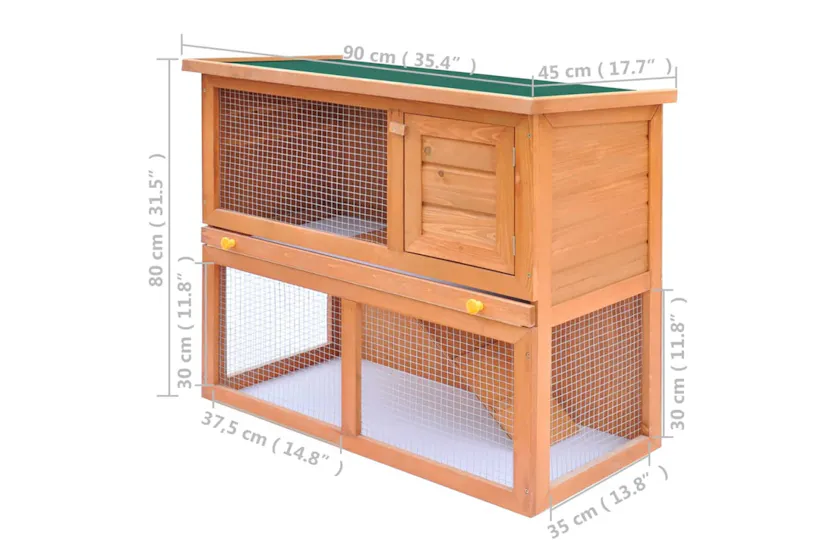 vidaXL 170158 Outdoor Rabbit Hutch Small Animal House Pet Cage 1 Door Wood vidaXL 170158 Outdoor Rabbit Hutch Small Animal House Pet Cage 1 Door Wood