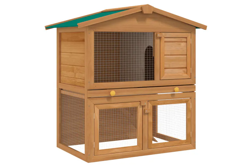 vidaXL 170160 Outdoor Rabbit Hutch Small Animal House Pet Cage 3 Doors Wood vidaXL 170160 Outdoor Rabbit Hutch Small Animal House Pet Cage 3 Doors Wood
