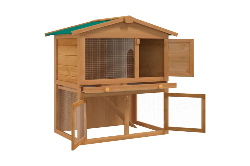 vidaXL 170160 Outdoor Rabbit Hutch Small Animal House Pet Cage 3 Doors Wood vidaXL 170160 Outdoor Rabbit Hutch Small Animal House Pet Cage 3 Doors Wood