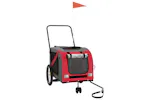 vidaXL 93901 Pet Bike Trailer Red And Grey Oxford Fabric And Iron vidaXL 93901 Pet Bike Trailer Red And Grey Oxford Fabric And Iron