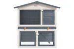 vidaXL 170837 Outdoor Rabbit Hutch 3 Doors Grey Wood vidaXL 170837 Outdoor Rabbit Hutch 3 Doors Grey Wood