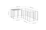 vidaXL 3082218 Dog Kennel Silver 4.84 M2 Steel vidaXL 3082218 Dog Kennel Silver 4.84 M2 Steel