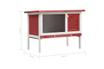 vidaXL 170830 Outdoor Rabbit Hutch 1 Layer Red Wood vidaXL 170830 Outdoor Rabbit Hutch 1 Layer Red Wood