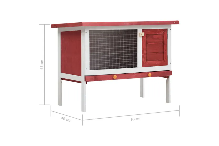 vidaXL 170830 Outdoor Rabbit Hutch 1 Layer Red Wood vidaXL 170830 Outdoor Rabbit Hutch 1 Layer Red Wood