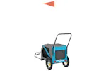 vidaXL 93890 Pet Bike Trailer Blue And Black Oxford Fabric And Iron vidaXL 93890 Pet Bike Trailer Blue And Black Oxford Fabric And Iron