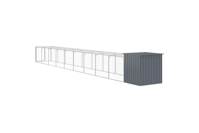 vidaXL 3189092 Chicken Cage With Run Anthracite 110x1017x110cm Galvanised Steel vidaXL 3189092 Chicken Cage With Run Anthracite 110x1017x110cm Galvanised Steel