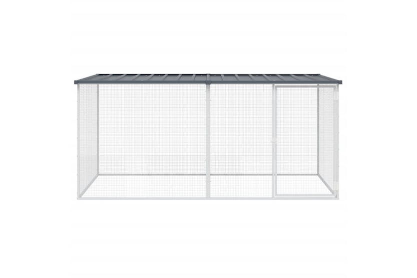 vidaXL 3189049 Chicken Cage With Roof Anthracite 203x98x90cm Galvanised Steel vidaXL 3189049 Chicken Cage With Roof Anthracite 203x98x90cm Galvanised Steel