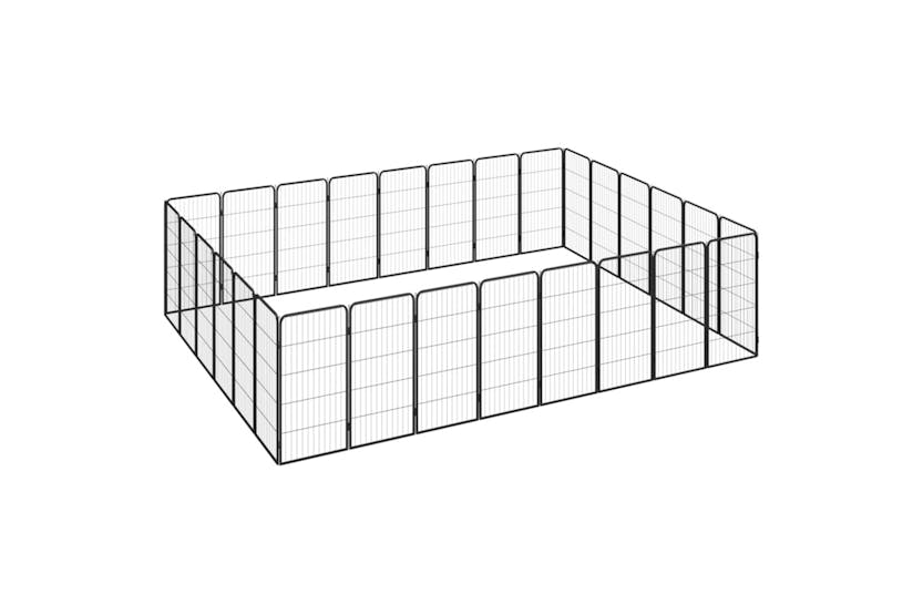 vidaXL 3115963 28-panel Dog Playpen Black 50x100cm Powder-coated Steel vidaXL 3115963 28-panel Dog Playpen Black 50x100cm Powder-coated Steel