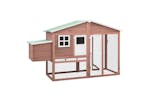 vidaXL 170866 Chicken Coop With Nest Box Mocha And White Solid Fir Wood vidaXL 170866 Chicken Coop With Nest Box Mocha And White Solid Fir Wood