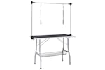 vidaXL 171070 Adjustable Dog Grooming Table With 2 Loops And Basket vidaXL 171070 Adjustable Dog Grooming Table With 2 Loops And Basket